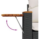 vidaXL Vrtna sedežna garnitura 8-delna z blazinami črn poli ratan | Shoptok.si