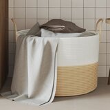 vidaXL Košara za pohranu bež-bijela Ø 51x33 cm od pamuka | shoptok.hr