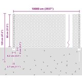  Ograjni stebri 11 kos U-kanal 80 cm Cinkano jeklo, Šestkotna ograja 0.8x100 m Cinkano jeklo | Shoptok.si