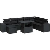 vidaXL 9-dijelni set vrtnih sofa s jastucima crni od poliratana | shoptok.hr