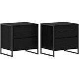  Noćni ormarić s ladicama 2 pcs Crni hrast 50 x 39.5 x 50 cm | shoptok.hr