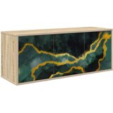 vidaXL TV ormar za montažu na zid WIJHE 102 x 33 x 40 cm Hrast sonoma - Hrast sonoma Tirkizni mramorni uzorak | shoptok.hr