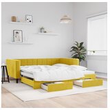 vidaXL Izvlečna dnevna postelja s predali rumena 100x200 cm Cene