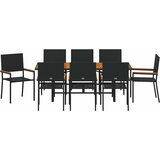  Vrtni set za objed 9 kom. Crna poliratan 190 x 80 x 75 cm | shoptok.hr