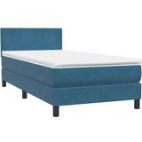 Box Spring krevet s madracem tamnoplavi 80x210 cm baršun | shoptok.hr