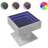 Maison Chic Klubska mizica - kavna mizica - Nizka mizica LED betonsko siva 50x50x45 cm inženirski les, (21754517) Cene