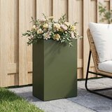  Vrtna saksija Maslinastozelena 40 x 30 x 75 cm Čelična vrata | shoptok.hr