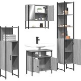  4-dijelni set kupaonskog namještaja siva boja hrasta drveni | shoptok.hr