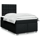 vidaXL Box spring postelja z vzmetnico črn 120x200 cm blago | Shoptok.si
