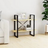  The Living Store Knjižna omara 2-nadstropna 80x30x70 cm trdna borovina - Knjižna Omara, (21431366) Cene