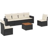  7-dijelni set vrtnih sofa od poliratana s jastucima crni | shoptok.hr