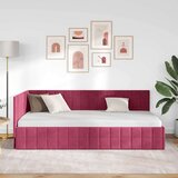  Kutni okvir kreveta Vinska crvena 90 cm x 190 cm Baršun | shoptok.hr
