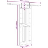  Klizna vrata NARVIK 80 x 210 cm (213,5 cm) Prirodna i crna | shoptok.hr