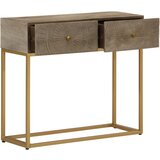 Maison Chic konzolna miza - miza ob steni 90x30x76 cm trden mangov les in železo, (21786457) | Shoptok.si