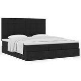  Otomanski krevet s madracem crni 160x200cm od tkanine | shoptok.hr
