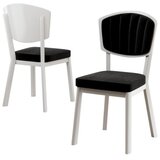 Hanah home set trpezarijskih stolica Nape 6 kom, crna tkanina Babyface, bele metalne noge | Eponuda.com