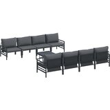  Sjedeća garnitura za vrt s jastukom 9 pcs Crna Čelik | shoptok.hr