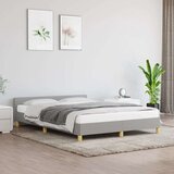 vidaXL Okvir za krevet s uzglavljem svjetlosivi 140x200 cm od tkanine | shoptok.hr