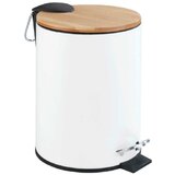 Wenko Kozmetični koš Tortona (3 l, bambus/jeklo, bel, mat) | Shoptok.si