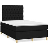 vidaXL Box spring postelja z vzmetnico LED črna 120x190 cm blago Cene