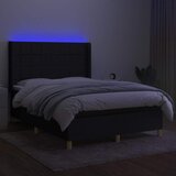  Krevet box spring s madracem LED crni 140x190 cm od tkanine | shoptok.hr