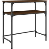 Maison Chic konzolna miza - miza ob steni rjav hrast 75x35,5x75 cm inženirski les, (21786589) | Shoptok.si