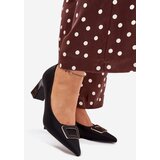 Boto Heels with decorative buckle black Seriva | Shoptok.si