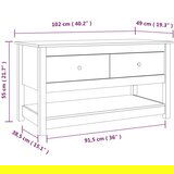  Stolić za kavu crni 102x49x55 cm od masivne borovine | shoptok.hr