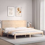 vidaXL Okvir kreveta s uzglavljem 200 x 200 cm od masivnog drva | shoptok.hr