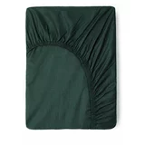 Good Morning Temno zelena bombažna elastična rjuha Good Morning, 160 x 200 cm