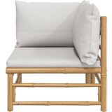  Kutna vrtna sofa od bambusa sa svjetlosivim jastucima | shoptok.hr