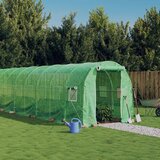  Rastlinjak z jeklenim ogrodjem zelen 48 m² 24x2x2 m Cene