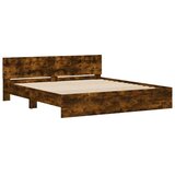  Okvir kreveta s uzglavljem boja dimljenog hrasta 180x200 cm | shoptok.hr