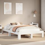 vidaXL Posteljni okvir brez vzmetnice bel 120x200 cm trdna borovina Cene