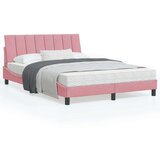  Posteljni okvir z vzglavjem roza 120x200 cm žamet, (21081591) | Shoptok.si