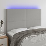 vidaXL LED posteljno vzglavje svetlo sivo 144x5x118/128 cm blago Cene