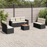  The Living Store Vrtna sedežna garnitura 8-delna z blazinami črn poli ratan - Vrtna Sedežna Garniture, (21477539) | Shoptok.si