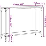 Konzolni stol boja hrasta 101x30,5x75 cm konstruirano drvo | shoptok.hr