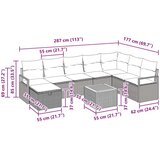  Sjedeća garnitura za vrt s jastukom 9 pcs Siva poliratan | shoptok.hr