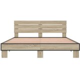  Okvir za krevet boja hrasta 150x200cm konstruirano drvo i metal | shoptok.hr