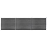 vidaXL set panela za ogradu WPC 526 x 146 cm crni Cijene