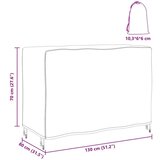 vidaXL Navlaka za vanjski namještaj Crna 130 x 80 x 70 cm 600D | shoptok.hr