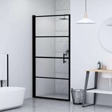  Vrata za tuš od kaljenog stakla 100 x 178 cm crna | shoptok.hr