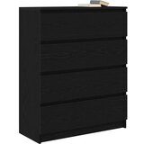vidaXL Komoda črni hrast 80x35x99 cm inženirski les | Shoptok.si