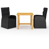  3-dijelni vrtni blagovaonski set crni | shoptok.hr