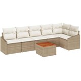  Sjedeća garnitura za vrt 7 kom. Bež i krema poliratan 288,5 x 123,5 x 69 cm | shoptok.hr
