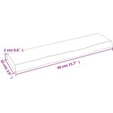  Zidna polica 40 x 10 x 2 cm od neobrađene masivne hrastovine | shoptok.hr