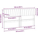 vidaXL tapecirani uzglavlje svijetlo siva 150 cm čvrsto borovo drvo | shoptok.hr