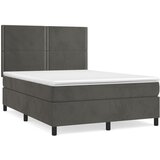 The Living Store Box spring postelja z vzmetnico temno siva 140x200 cm žamet - Box Spring Postelja, (21490012) | Shoptok.si