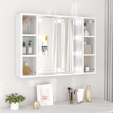 Ormarić s ogledalom i LED svjetlima bijeli 76 x 15 x 55 cm | Eponuda.ba